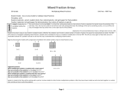 Mixed Fraction Arrays - DMPS Elementary Mathematics