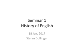 Seminar 1 History of English