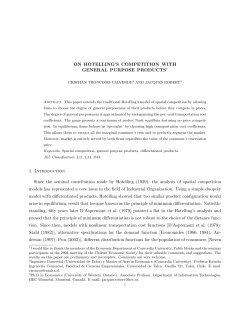 ON HOTELLING`S COMPETITION WITH GENERAL PURPOSE