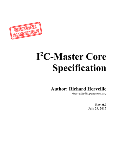 I2C-Master Core Specifications