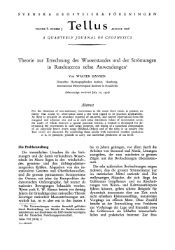 Theorie zur Errechnung des Wasserstandes und der Str&ouml;mungen in