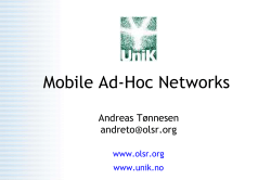 Mobile Ad-Hoc Networks