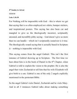 For Nothing will be impossible with God &ndash; this is where we get that