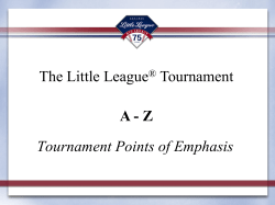 Tournament Section 1 - Little League Baseball