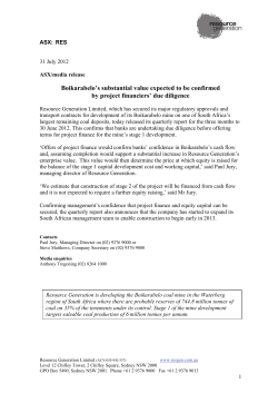 Boikarabelo`s substantial value expected to be confirmed by project