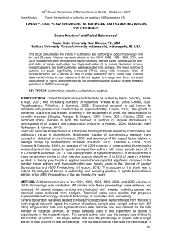 TWENTY- FIVE YEAR TRENDS OF AUTHORSHIP AND SAMPLING