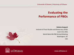Evaluating the Performance of PBOs - Helaina Gaspard - GN-PBO