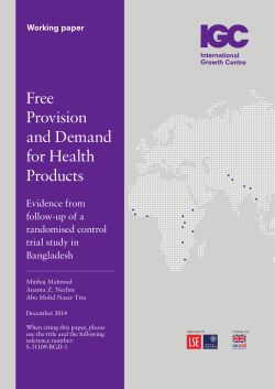 Free Provision and Demand for Health Products