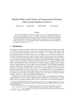 Random Walks on the Vertices of Transportation Polytopes with