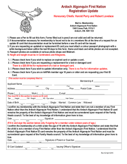 Renewal Form - Ardoch Algonquin First Nation