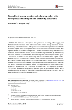 Second-best income taxation and education policy with endogenous
