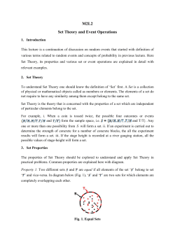 M2L2 Set Theory and Event Operations