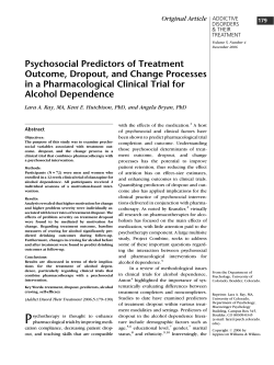 Psychosocial Predictors of Treatment Outcome, Dropout, and