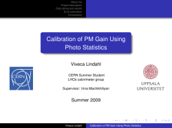 Calibration of PM Gain Using Photo Statistics
