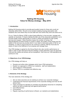 Notting Hill Housing Value for Money strategy &ndash; May 2016