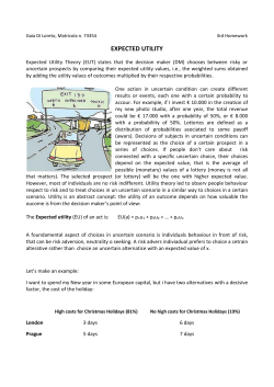 expected utility - Progetto e