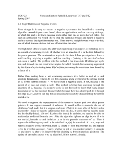 COS 423 Notes on Shortest paths II: Lecture of