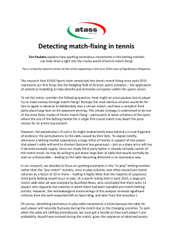 Detecting match-fixing in tennis