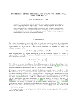 EQUILIBRIUM STATES, PRESSURE AND ESCAPE FOR