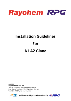Installation Guidelines For A1 A2 Gland
