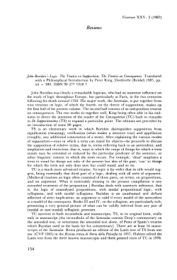 154 vivarium Reviews John Buridan`s Logic: The Treatise on