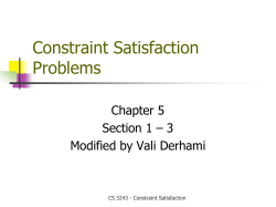 Constraint Satisfaction Problems
