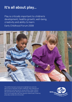 It`s all about play... - Professional Learning and Development Forum