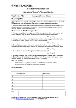 British Journal of Dermatology conflict of interests form