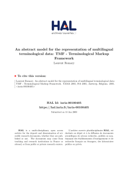 An abstract model for the representation of multilingual - HAL