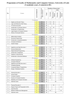 Programme at Faculty of Mathematics and Computer Science