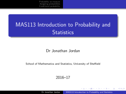 MAS113 Introduction to Probability and Statistics