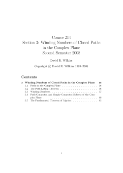 Course 214 Section 3: Winding Numbers of Closed