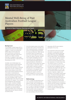Mental Well-Being of Past Australian Football League Players