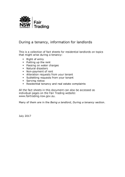 During a tenancy, information for landlords