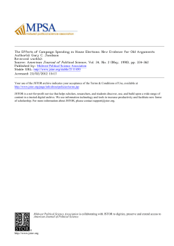 The Effects of Campaign Spending in House Elections