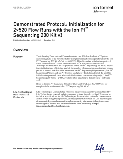Initialization for 2&times;520 Flow Runs with the Ion PI Sequencing 200 Kit