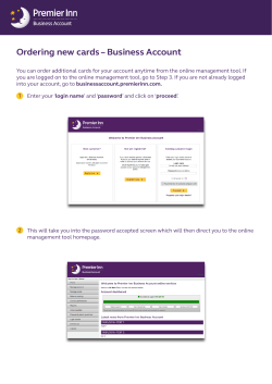 Ordering new cards - Premier Inn Business Account