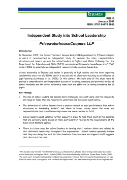Independent Study into School Leadership