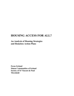 Analysis of Housing Strategies and Homeless Action