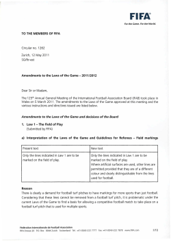 Amendments to the Laws of the Game - 2011 2012