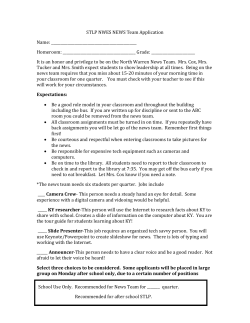 NWES News Team Application