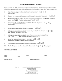 game management report - Arizona Interscholastic Association