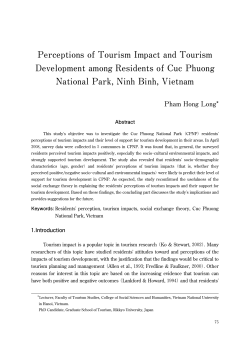 Perceptions of Tourism Impact and Tourism Development among