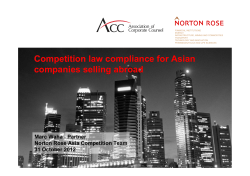 Competition law compliance for Asian companies selling abroad