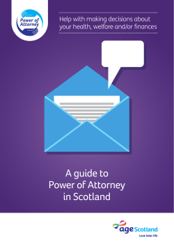 A guide to Power of Attorney in Scotland