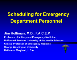 Scheduling for Emergency Department Personnel