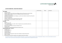 induction checklist - Lloyds Bank Foundation