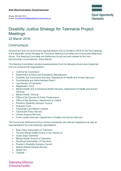 Disability Justice Strategy for Tasmania Project Meetings
