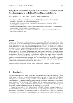 Long-term silviculture experiments contribute to science