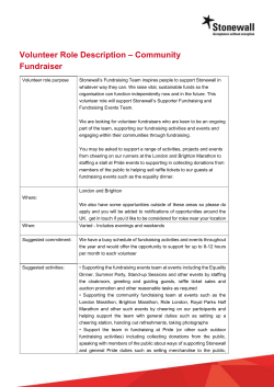 Community Fundraising Volunteer role